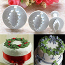 3pcs Leaf Cookie Plunger Cutter Fondant Sugarcraft Mold Cake Decorating Tool 3c