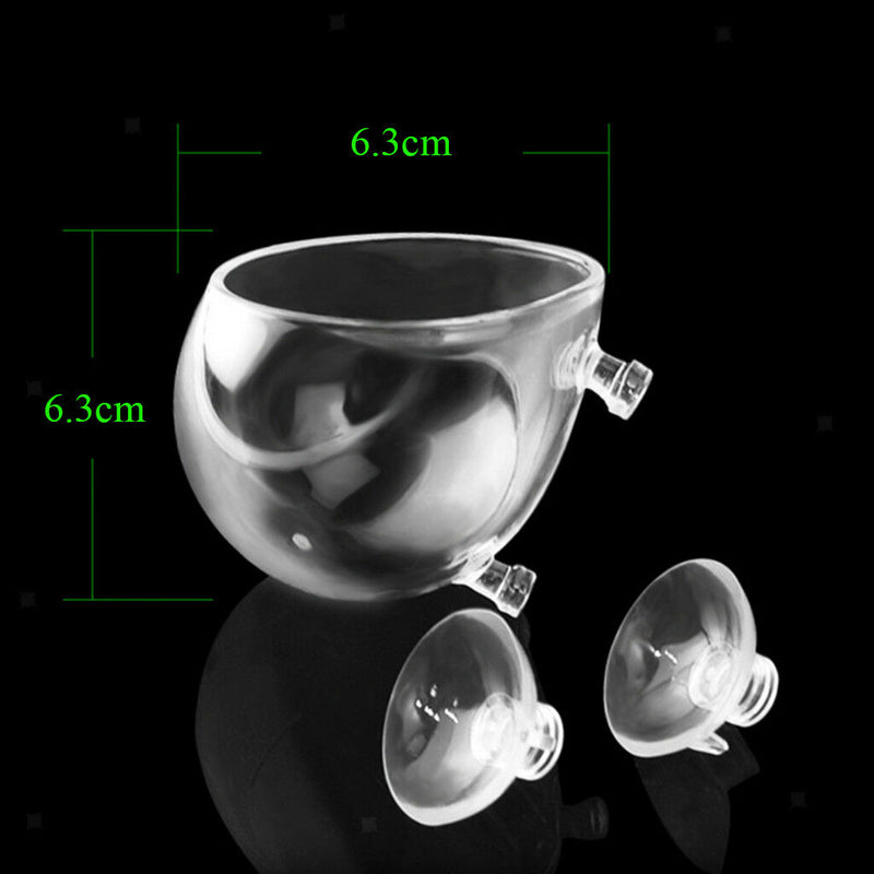 Set of 2,   Tank Decor Aquatic Plant Crystal Glass Planter Suction Cup