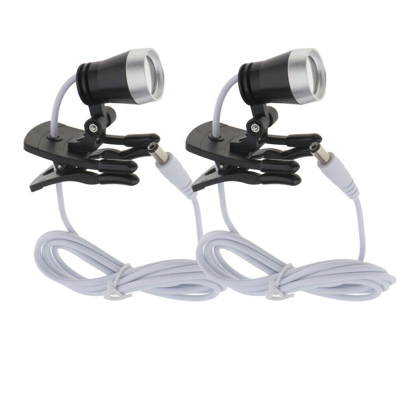 2 Pieces Clip Clamp LED Head Light Lamp for Dental Binocular Loupes Glasses