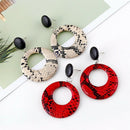4X(Women'S Geometric Pendant Earrings Large Earrings Snakeskin Party JewelrK7X7)