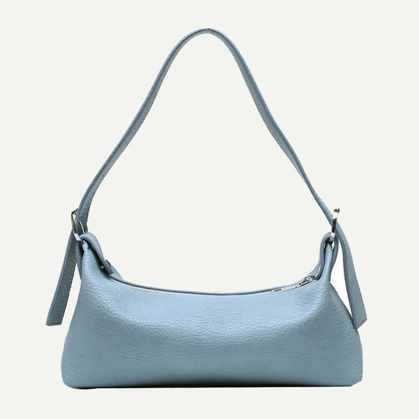 Elegant Women Solid Hobo Shoulder Bag Leather Armpit Sling Handbags (Blue) A#S