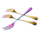 Stainless Steel Table Forks Set, 6Pcs Rainbow Color Stainless Steel Tablewa G4O4