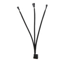 2pcs 4Pin  to 3x 3pin Fan Splitter Power Cable Sleeved Braided for PC