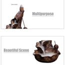 Ceramic Incense Burner Backflow Cones Sticks Holder Porcelain Lotus Pond Ce