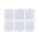 Mini Portable Empty Braille 6 Cells Pill Medicine Drug Storage Case Box Clear