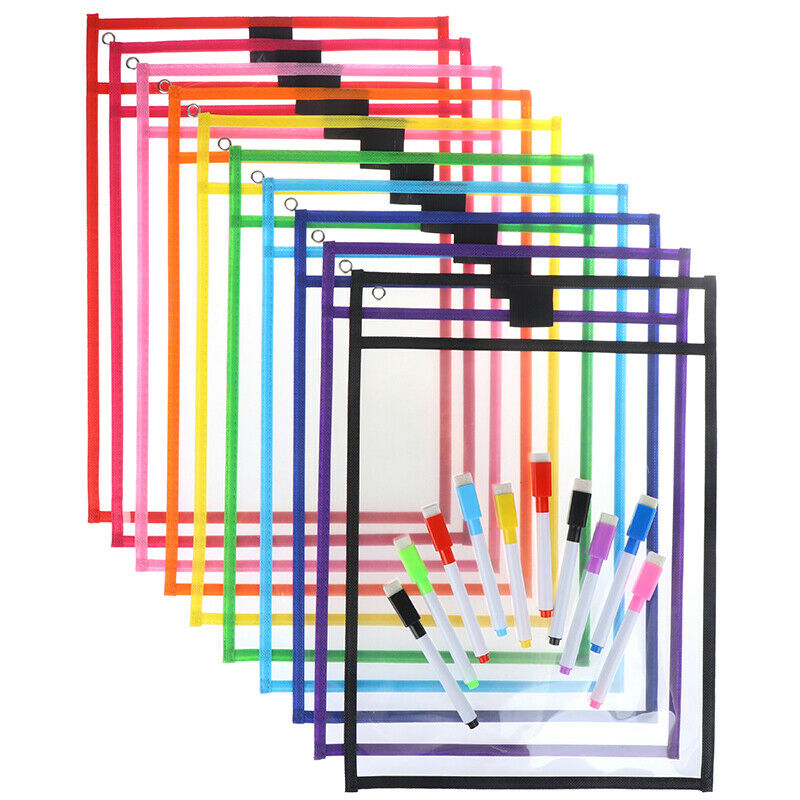 Transparent Dry Brush Bag Can Be Reused With PVC PET Writing Dry Wipe Bag Ran Gw