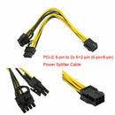 PCI-E 6-pin to 2x 6+2-pin (6-pin/8-pin) Power Splitter Extension Cable Express ^