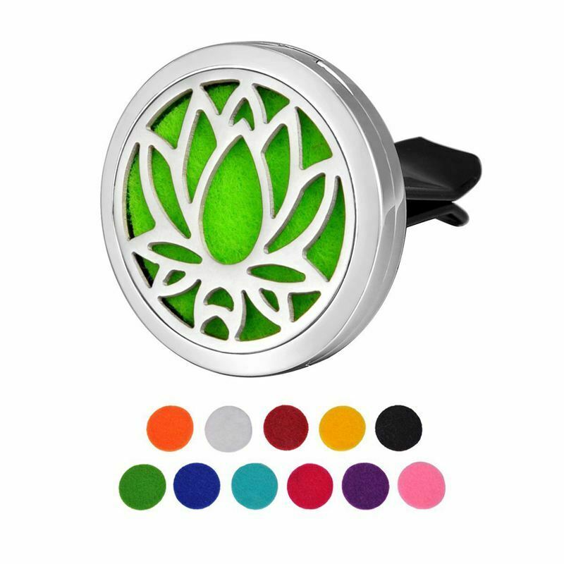 Car Air Freshener Aromatherapy Essential Oil Diffuser - Lotus Stainless 316 S2Z6