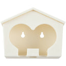 Duo Wood House Sparrow Bird Key Ring + Key Holder + Whistle - White+Yellow  V3B9