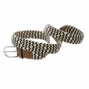 Male Female Belt Buckle Canvas Leather Belt Strap Waistband Elastic Coffee