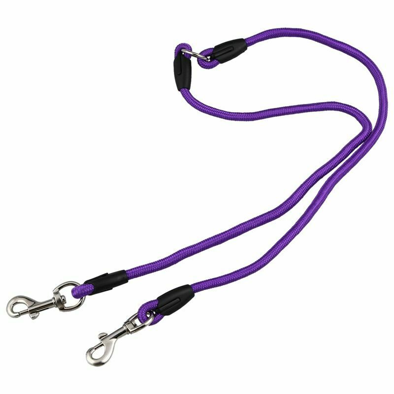 Nylon Duplex Double Coupler Twin Lead Two Way Two Pet Dogs Walking Leash Sa S7D6