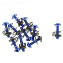 20x M6 6MM Fairing Speed Fastener Bolts Aluminium Spire Clip Spring Nuts Blue
