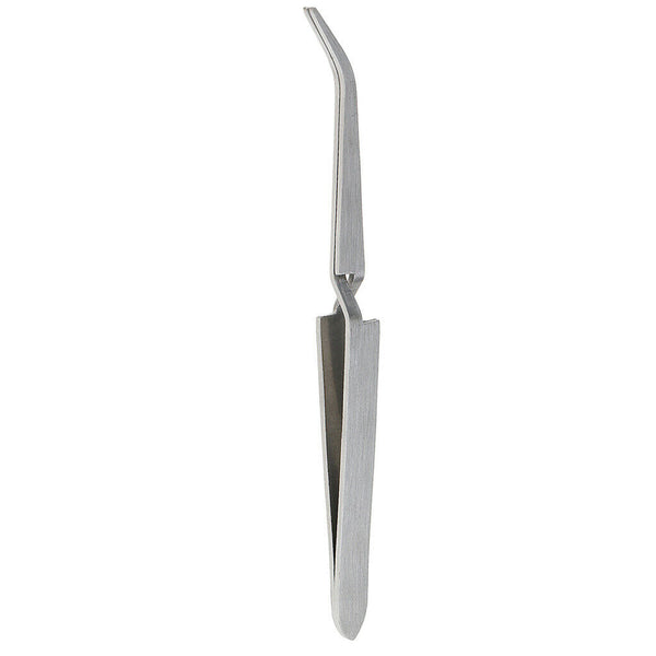 Stainless Steel Angle Tipped C Curve Manicure Nail Polish Pincher Tweezer