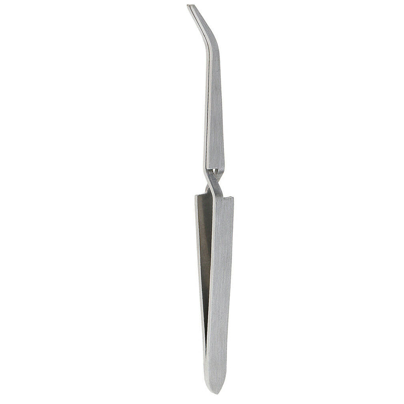 Stainless Steel Angle Tipped C Curve Manicure Nail Polish Pincher Tweezer