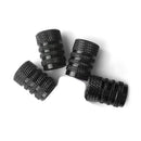 4 X Aluminum Metal BlacksAlloy Tire/Rim Valve Air Port Dust Cover Stems Cap/Caps