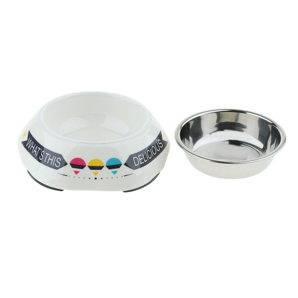 Pet Dog Feeder Cat Feeding Bowl Food Container Stainless Steel Bowl 180ml