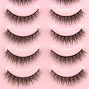 5 Pairs Makeup Handmade Soft Natural Fashion Short Cross False Eyelashes Lashes