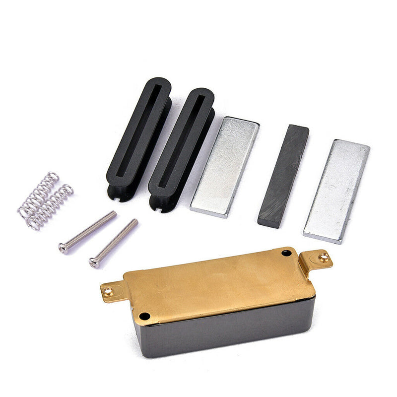 1 Set Humbucker Pickup Kits Brass Pickup Cover+Baseplate+Bar Magnet+Screws