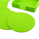 7pcs Silicone Placemat Coasters Cushion Mug Tea Cup Pad Non-slip Mat,Green