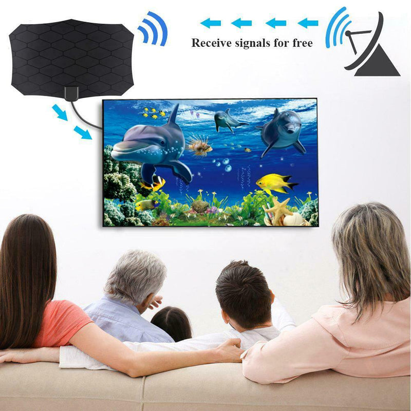 50 Miles Indoor Digital HDTV Antenna Signal Amplifier Booster TV Aerial