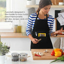 Adjustable Bib Apron Thicker Version Waterdrop Resistant With 2 Pockets Coo Q7E6