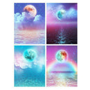 4 Pack Moon DIY 5D Diamond Painting Kits Full Drill Cross Stitch Home Decor