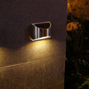 2pcs Warm White 4 LED Solar Lights Waterproof  Wall Stair Lamp for Security A