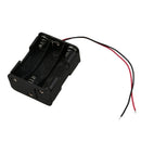 15cm Leads Dual Layers Black Plastic 6 x 1.5V AA Battery Case Holder I5L4