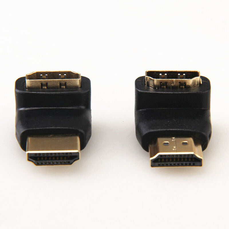 90 Degree + 270 Degree HDMI Male to Female Right Angle Connectors Adapte WBU
