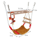 Bird Parrot Cage Hammock Cockatiel Toys Ladder Hanging Swing Chew Bridge