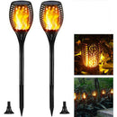 True Flame Solar Torch Light Warm White LED Flickering Stake Outdoor Garde RTF