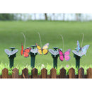 Set of 2 Garden Stakes Automatic Fluttering Butterfly & Bird Stakes Yard Plant
