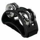 Percussion Foot Tambourine with Metal Jingles, Black