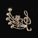 New Arrival Music Brooch Elegant Style with Rhinestones Treble Clef Pin Bro