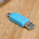 Dual Port OTG USB 2.0 For SD T-Flash Memory Card Reader Adapter For PC Laptop