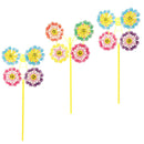 10 Pieces Of Four Flowers Pinwheels Wind  For Outdoor Garden Party