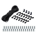 Kayak Bungee Rigging Kit 8 Meters Bungee Cord Black with J Hooks and Rivets