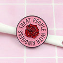 Creative Rose Flower Brooches Round Enamel Badges Jacket Decor Jewelry Gift A