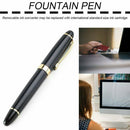 Jinhao X450 Black Gifts With Fireworks Fountain Pen 0.7mm Nibs 18KGP Golden Trim