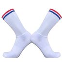 Sports Splicing Riding Socks Anti-slip Cycling Bicycle Calf Length Socks