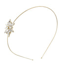 Princess Bridal Party Headband Crystal Tiara Crown Hair Band Clasp Golden B
