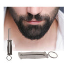 Stainless Steel Men's Hair Beard Comb Male Mustache Shaving Brush Pocket  OZ