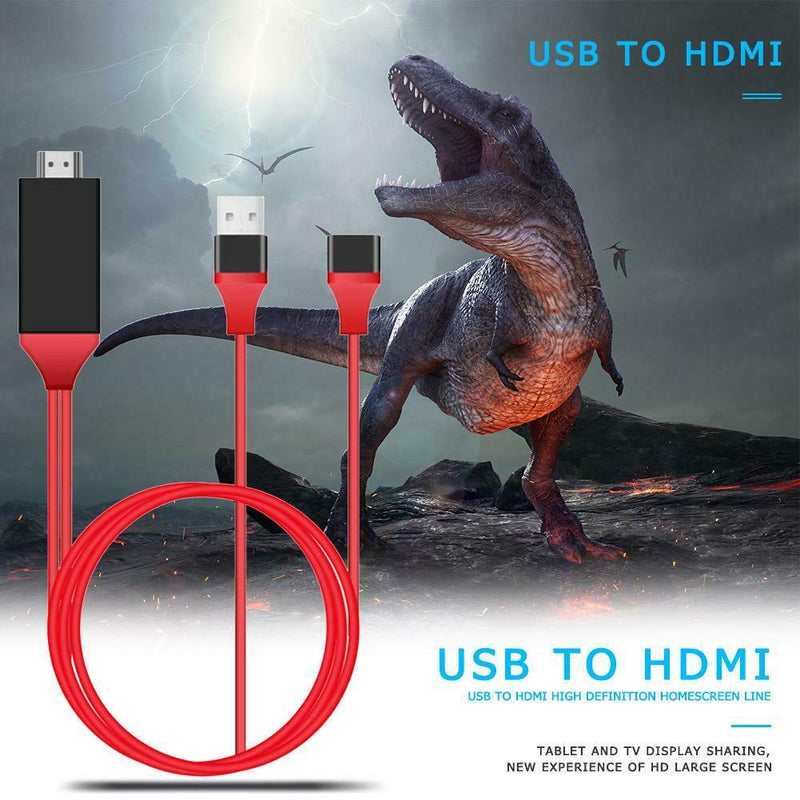 Phone 8 Pin USB to HDMI Cable HD 1080P Adapter Converter for HDTV TV Digital AV