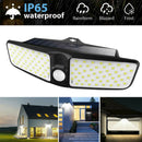 100 LED Solar Powered Motion Sensor Light Garden Outdoor Waterproof Wall Lamp