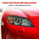 2xCarbon Fiber Car Headlight Eyebrows Eyelids Cover for Mazda RX-8 RX8 2004-2008