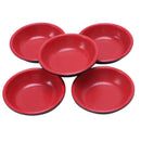 Household Plastic Round Sauce Soy Dipping Dish Bowl Red Black 7cm Dia 5 Pcs U9J7