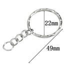 100 Pcs/Lot Dia 25Mm Polished Keyring Keychain Split Ring with Short Chain  G3L3
