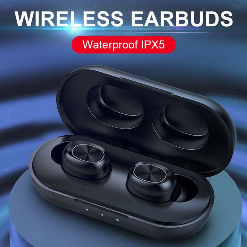2Pc B5  Fingerprint Touch Bluetooth HiFi Stereo Wireless Headphones Black