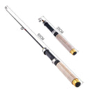 60cm Portable Telescopic Winter Ice Fishing Fish Rod Spinning Cast Tackle