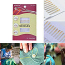 12x Self-Threading Sewing Needles - ASSORTED SIZES - EASY THREAD- Big Eye Newest